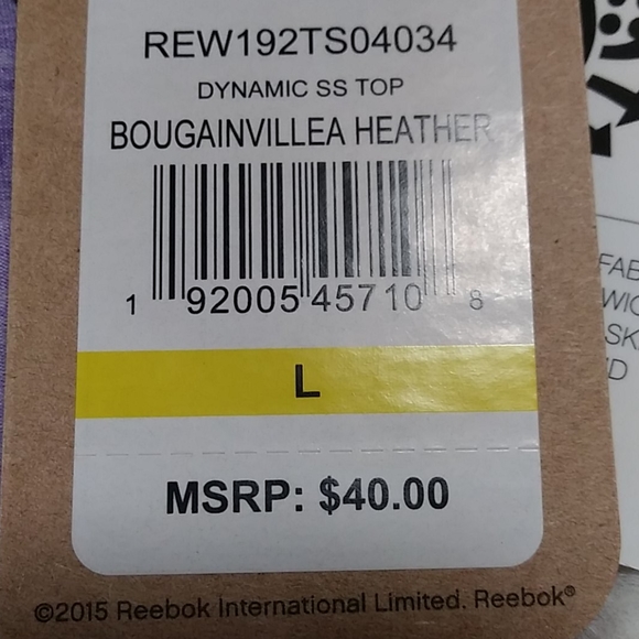 🆕🌠 Reebok training shirt large in bougainvillea - Picture 10 of 12